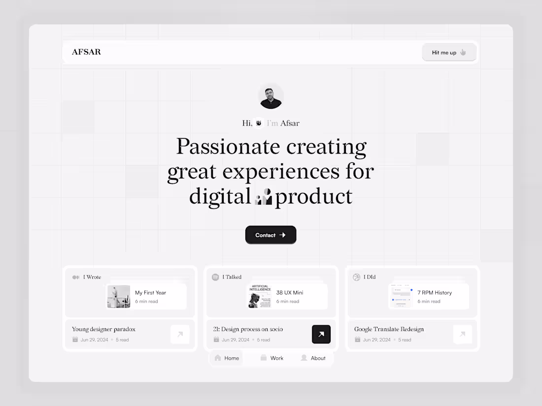 Cover image for Portfolio website design for creative designer.