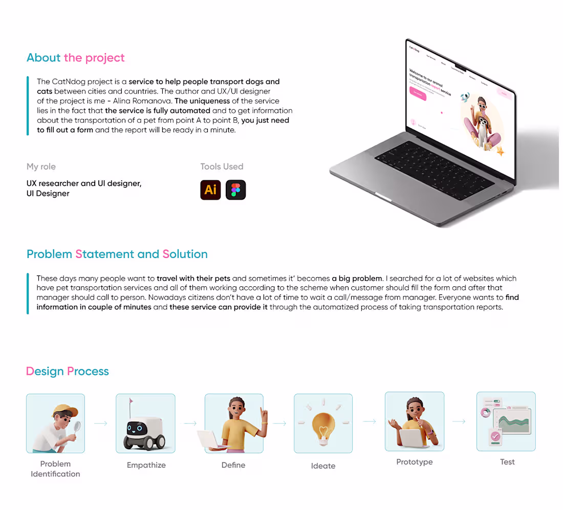 Cover image for UX/UI CASE PET TRANSPORTATION SERVICE on Behance