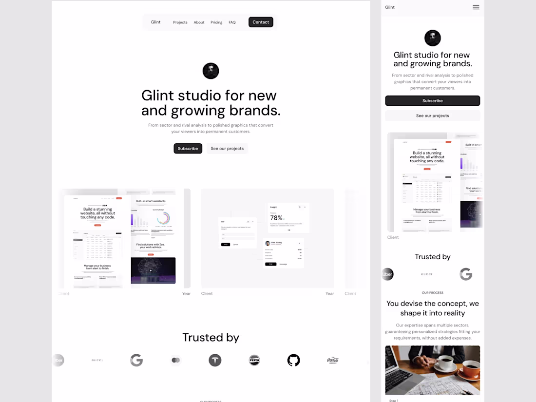 Cover image for Glint - Framer Agency Template