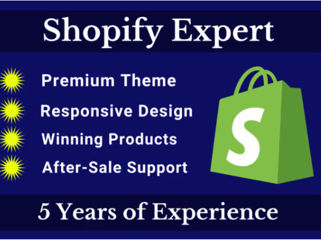 Cover image for I will do shopify website design, create shopify store