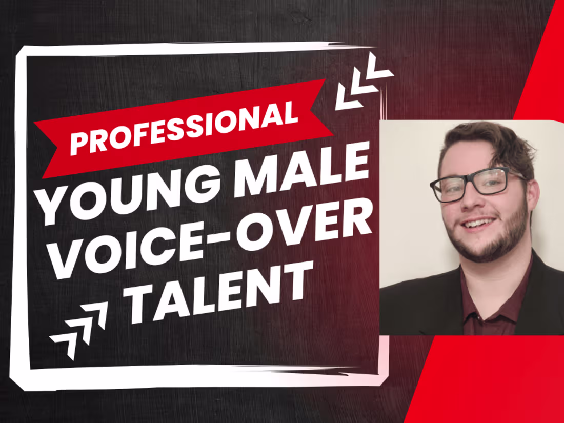Cover image for Youthful Male Voice Over for Ads