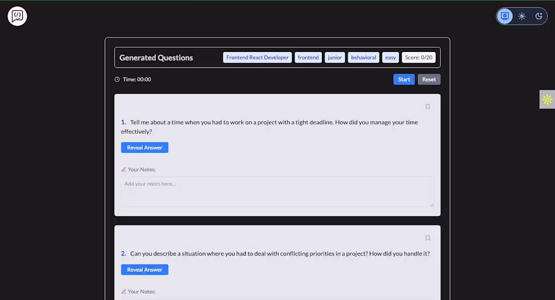 Cover image for A NextJs web application for interview prep.