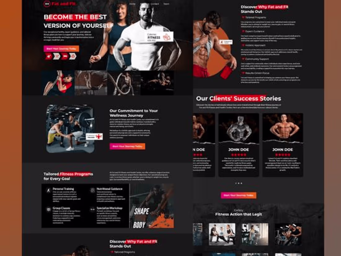Cover image for Fitness website