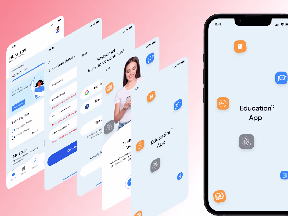 Cover image for E-learning App Design concept