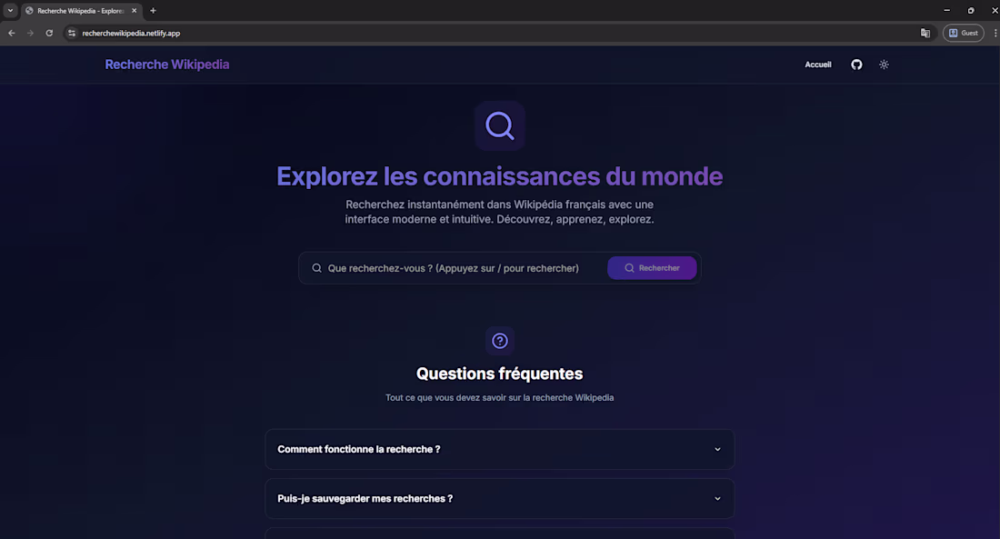 Cover image for Wikipedia Search Web Application