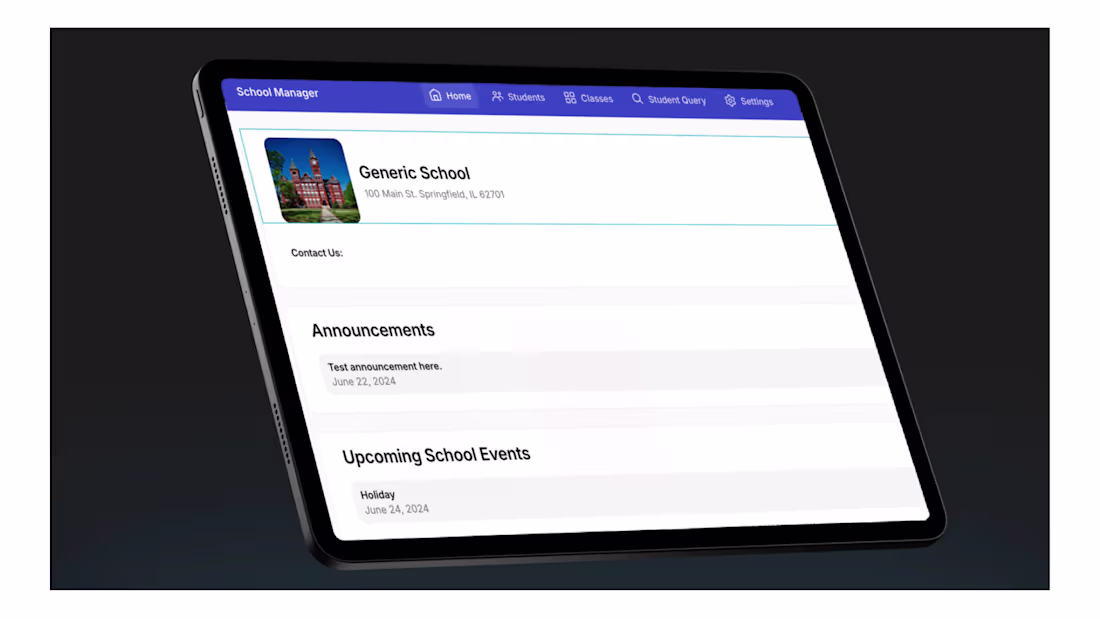 Cover image for School Manager Template Implementation