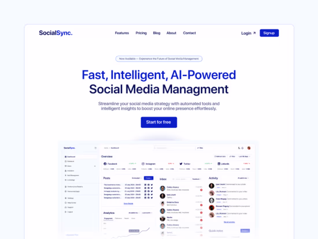 Cover image for SocialSync | Design & Development.