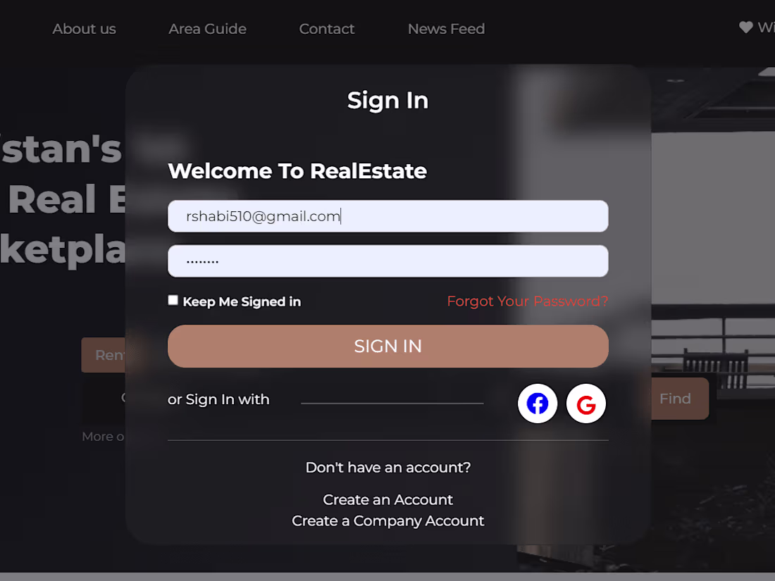 Cover image for Real-estate website