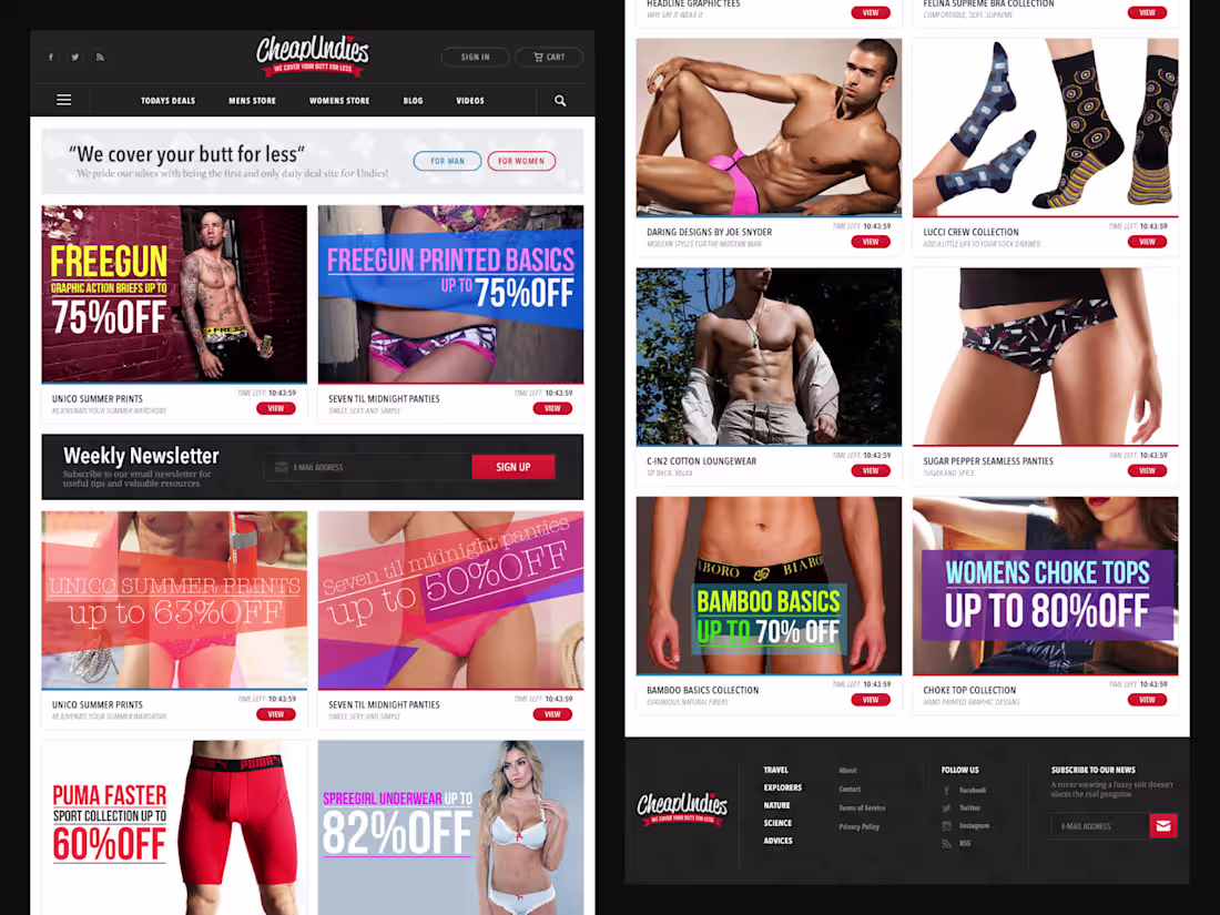 Cover image for CheapUndies – Daily Deal Ecommerce UI