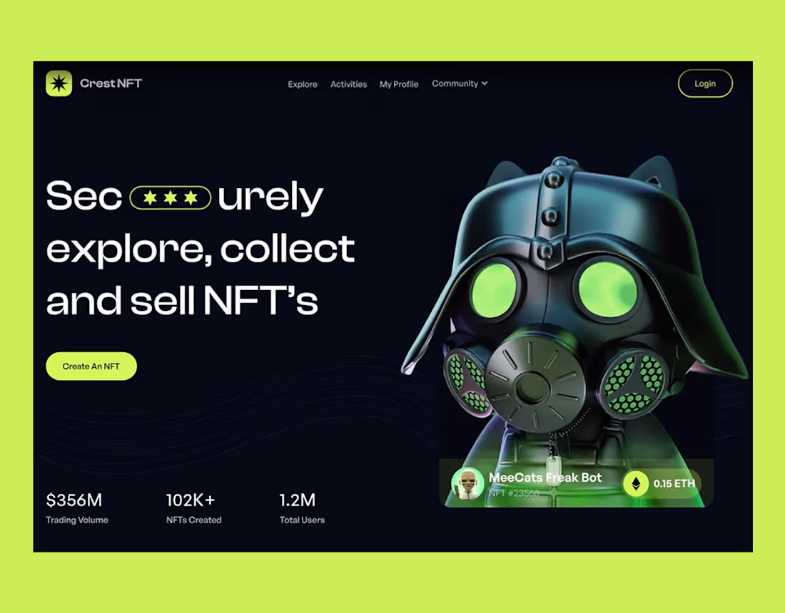 Cover image for CrestNFT - Landing page ui ux design