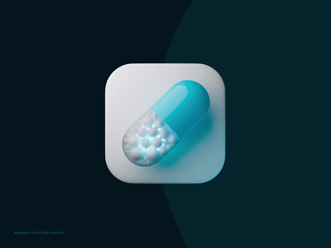 Cover image for App logo for Pharmacy application I worked on I used Blender...