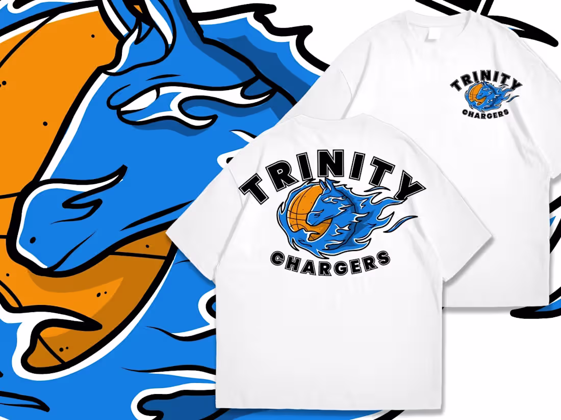 Cover image for Trinity Chargers T-shirt design -