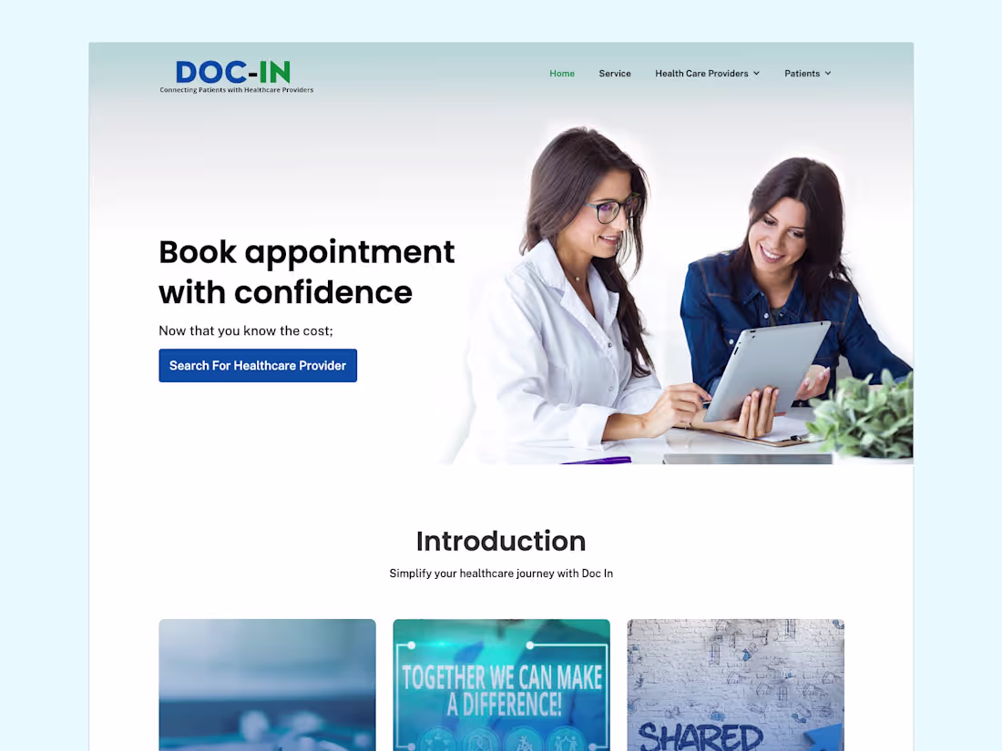 Cover image for Web design for clinic DOC-IN
