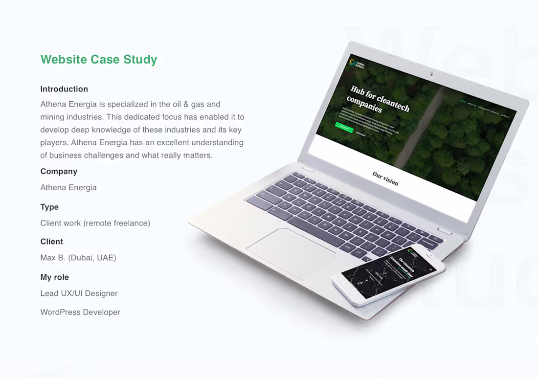 Cover image for Web Design and Development of Athena Energia's website