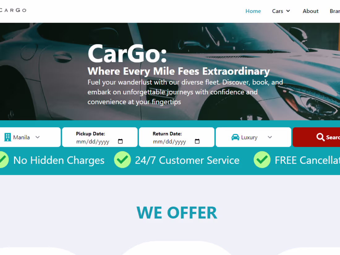 Cover image for CarGo - Car Rental Web App