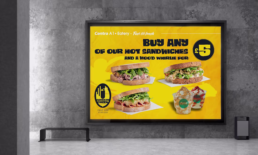 Cover image for "Buy any of our hot sandwiches and a Moo’d Whirlie" :: Behance