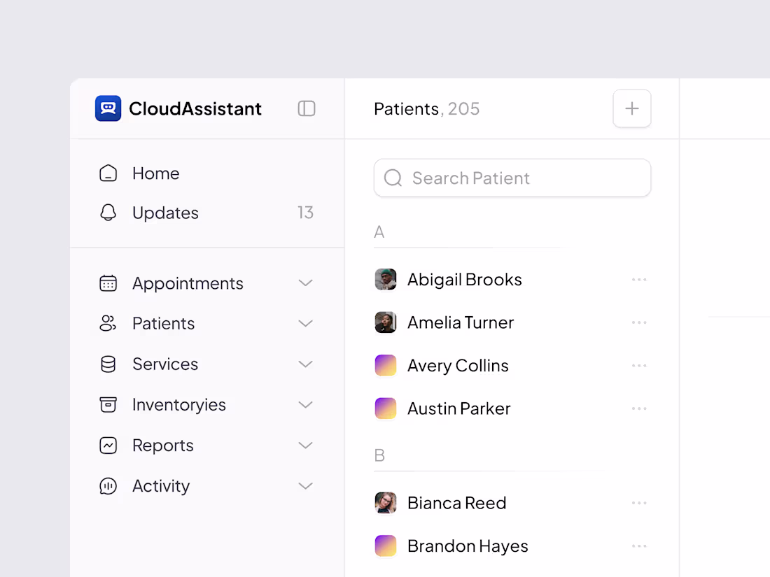 Cover image for Saas patients dashboard.