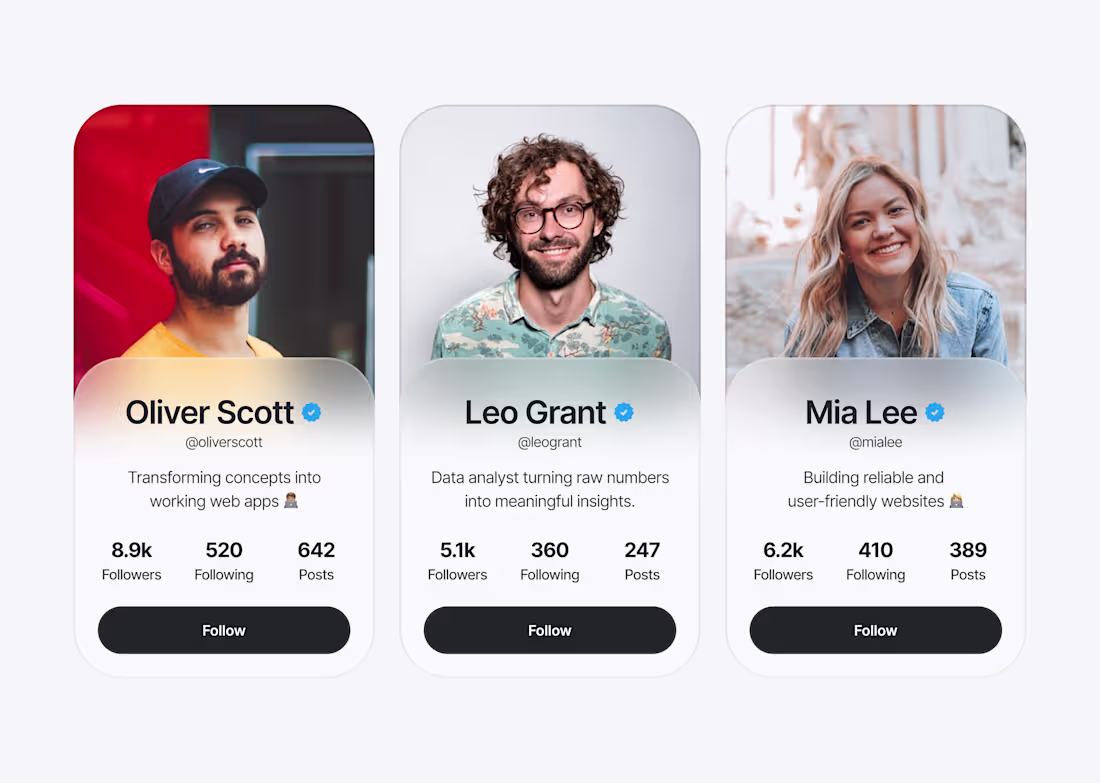 Cover image for Social media profile cards