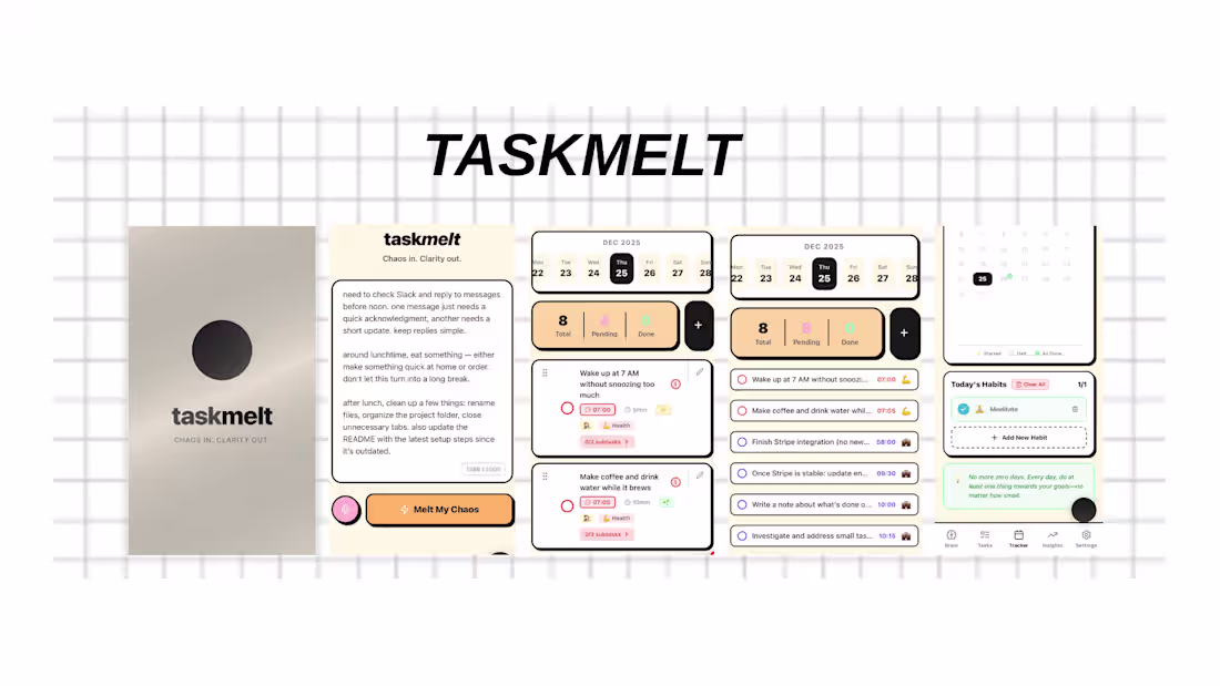 Cover image for I built TaskMelt — AI-powered