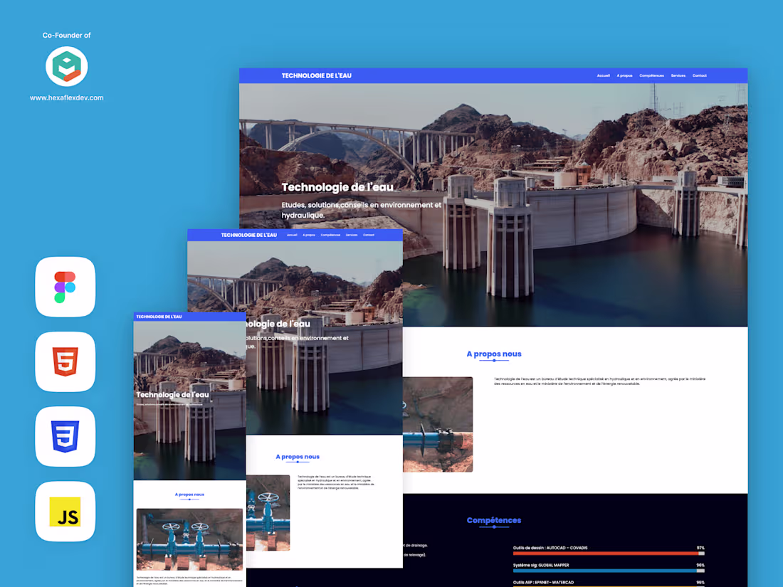 Cover image for Responsive Design for Technologie de l'eau company
