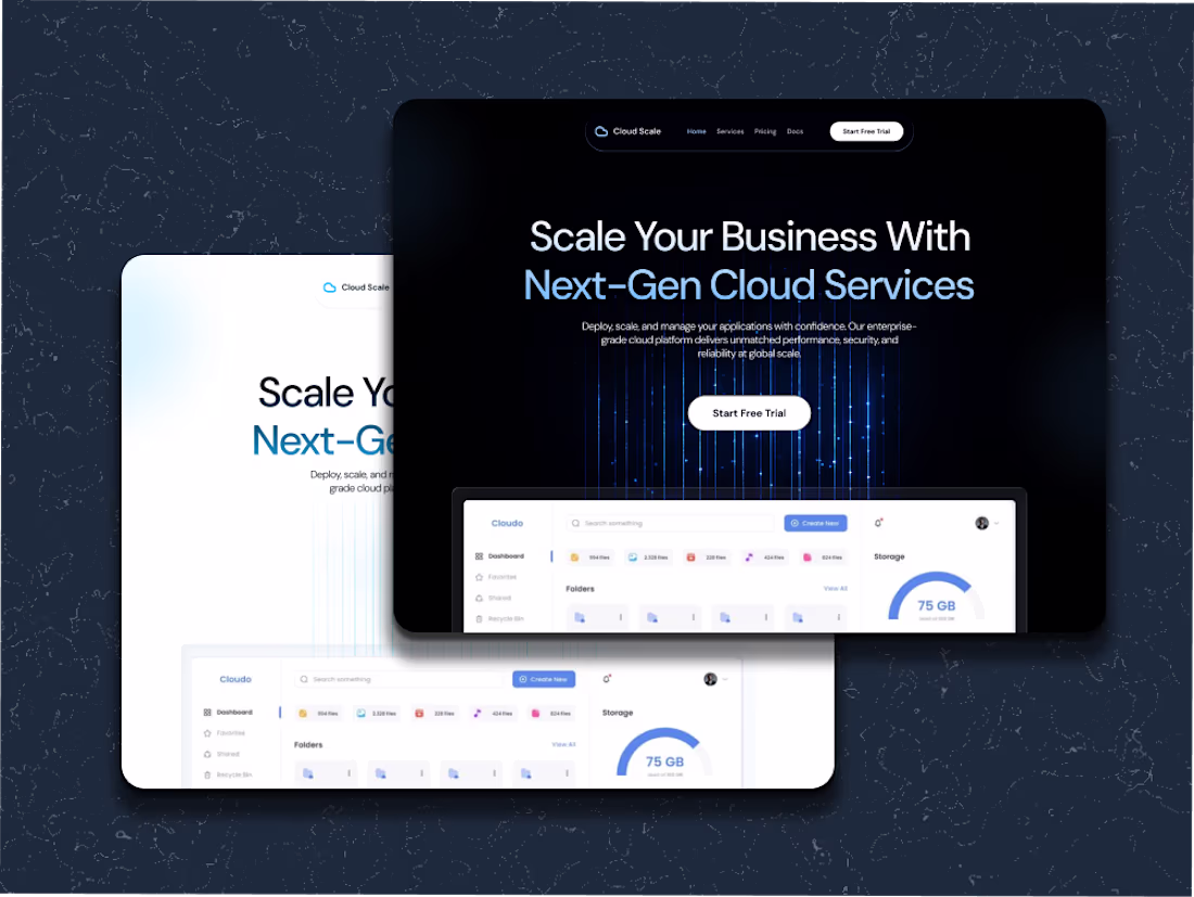 Cover image for Sleek Dark Mode Web Design For Cloud Computing Brand