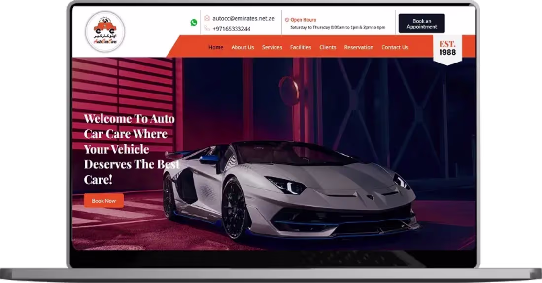 Cover image for Developed Auto Car Care’s website with a custom design, show...
