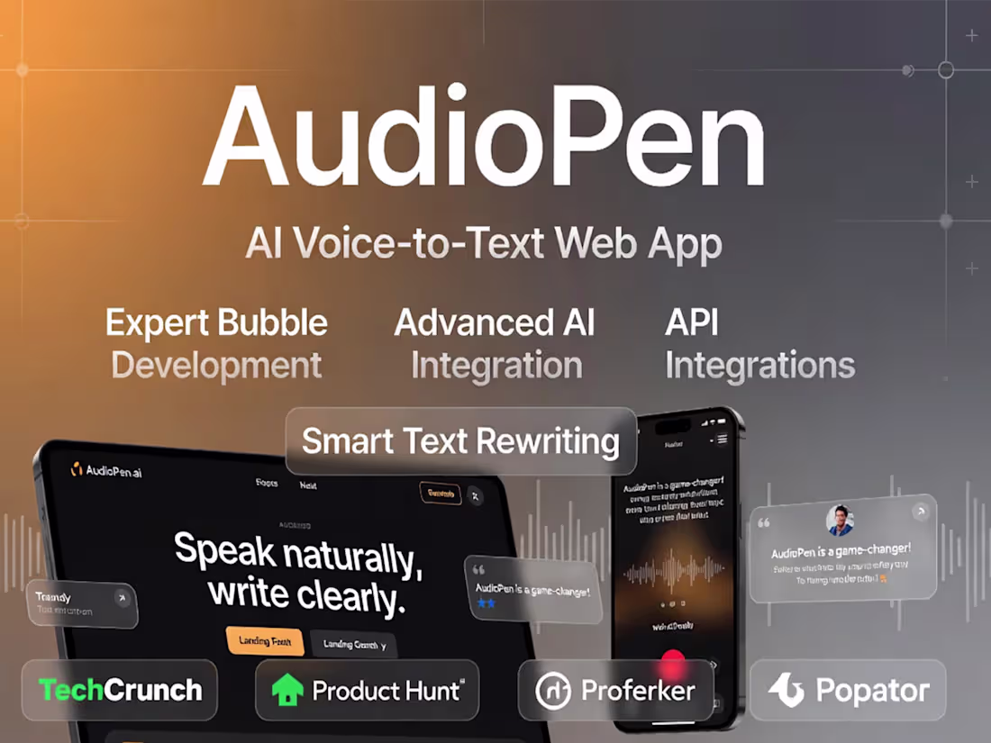 Cover image for AudioPen.ai (http://AudioPen.ai) — AI Voice-to-Text