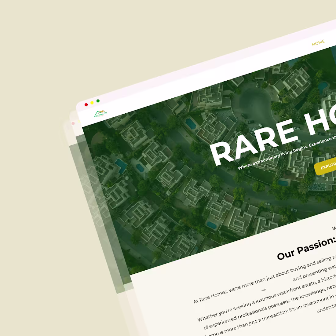 Cover image for RARE HOMES ESTATE -Real Estate Website