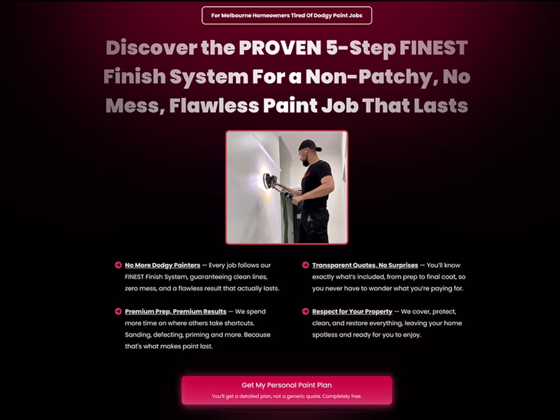 Cover image for Premium Local Service Funnel – Melbourne Painting Company