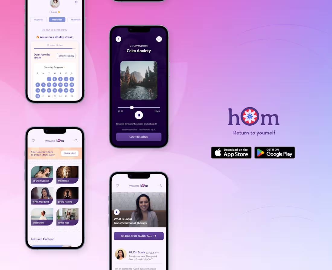 Cover image for hOm – Mindfulness & Wellness App