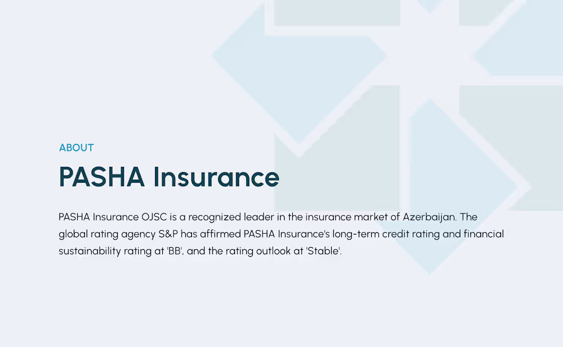Cover image for PASHA Insurance Website Redesign - UX/UI on Behance