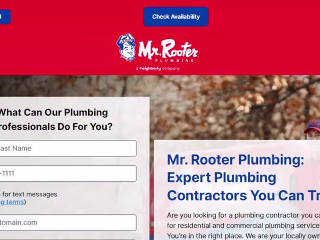 Cover image for Mr. Rooter – Plumbing Services Website
