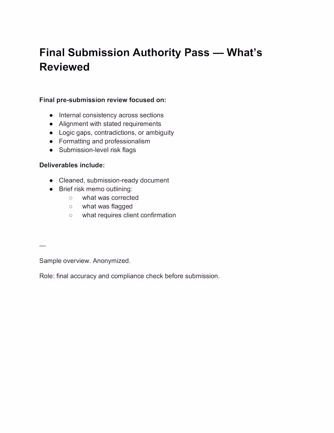 Cover image for Final Submission Authority Pass