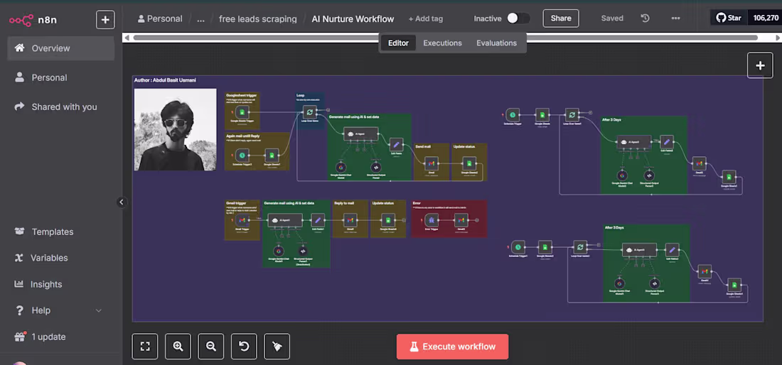 Cover image for AI Nurture Workflow – Automated Email Follow-Up System