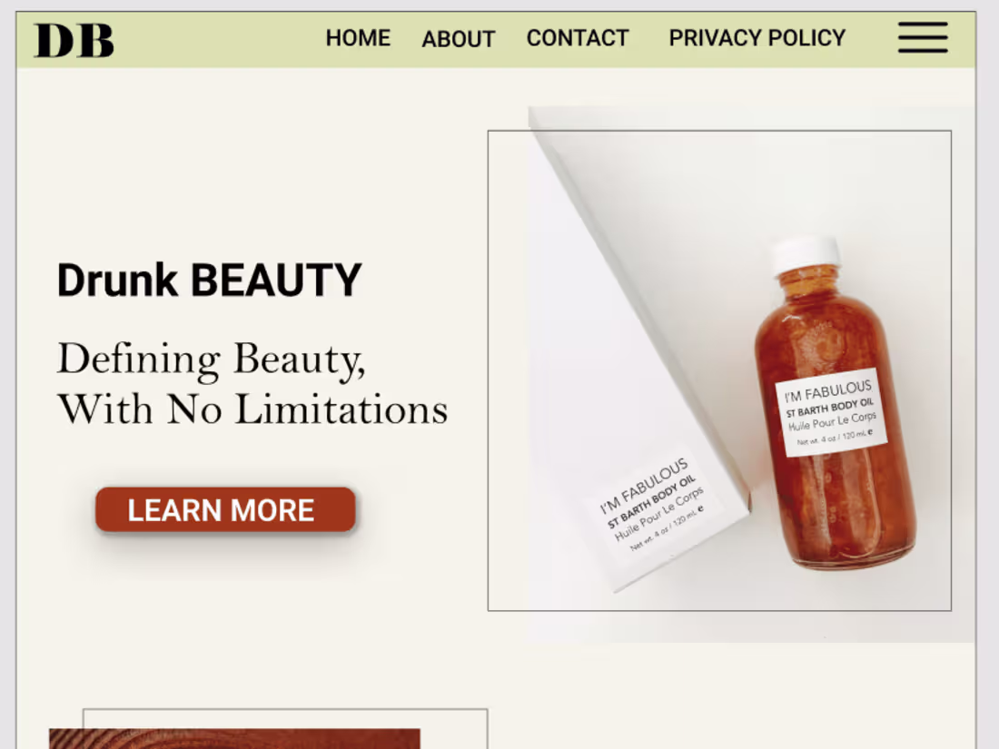 Cover image for DB Skincare Landing Page