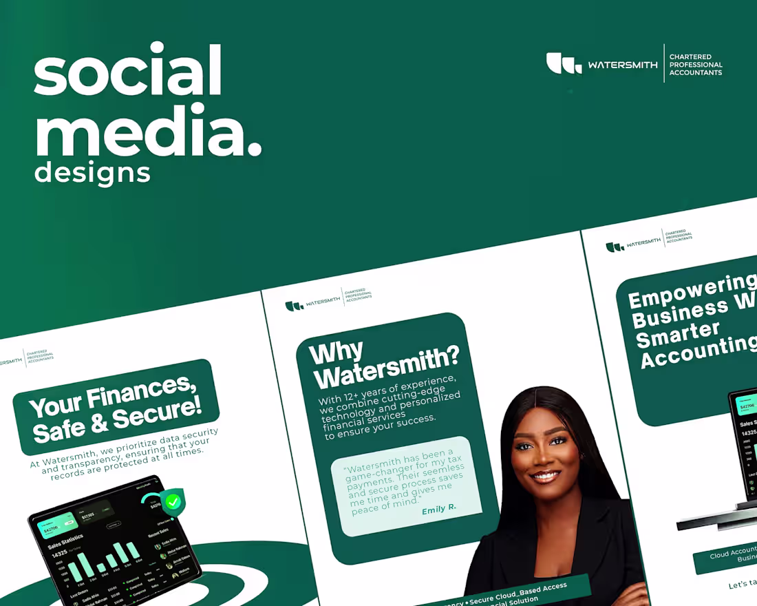 Cover image for Social Media & Ad Design - Watersmith (Accounting & Tax Firm)