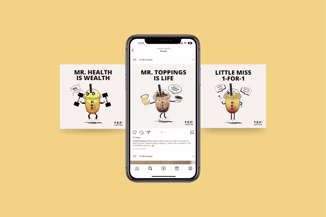 Cover image for Social Media Content | Bubble Tea Brand Xing Fu Tang