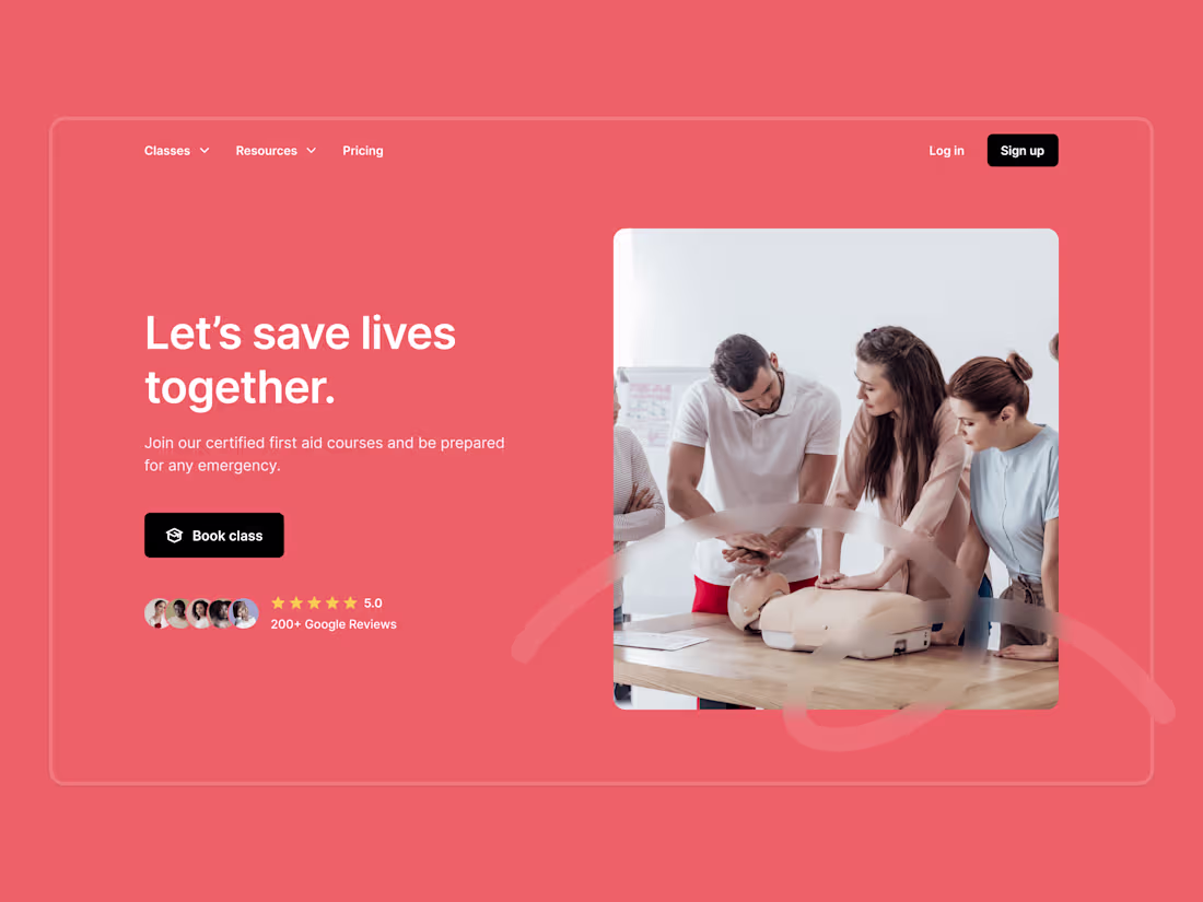 Cover image for First Aid School Landing Page Design