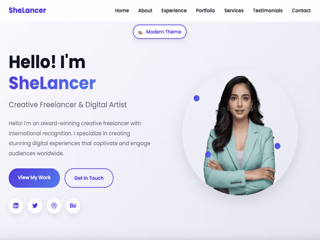 Cover image for She Lancer Portfolio WordPress Theme Development