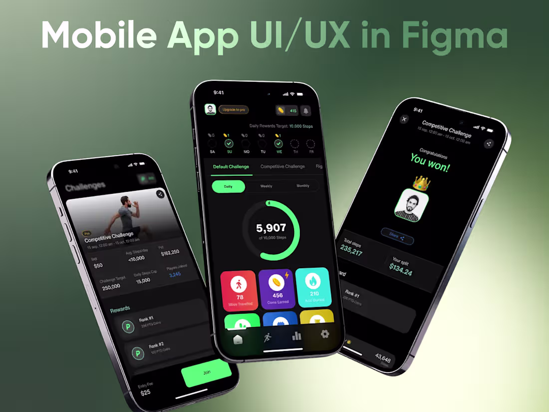 Cover image for You will get a modern mobile app UI/UX in Figma