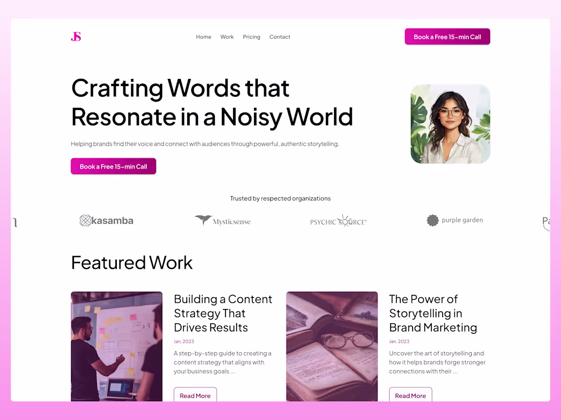 Cover image for Writer's Place: Multi-Page Website Design & Framer Development