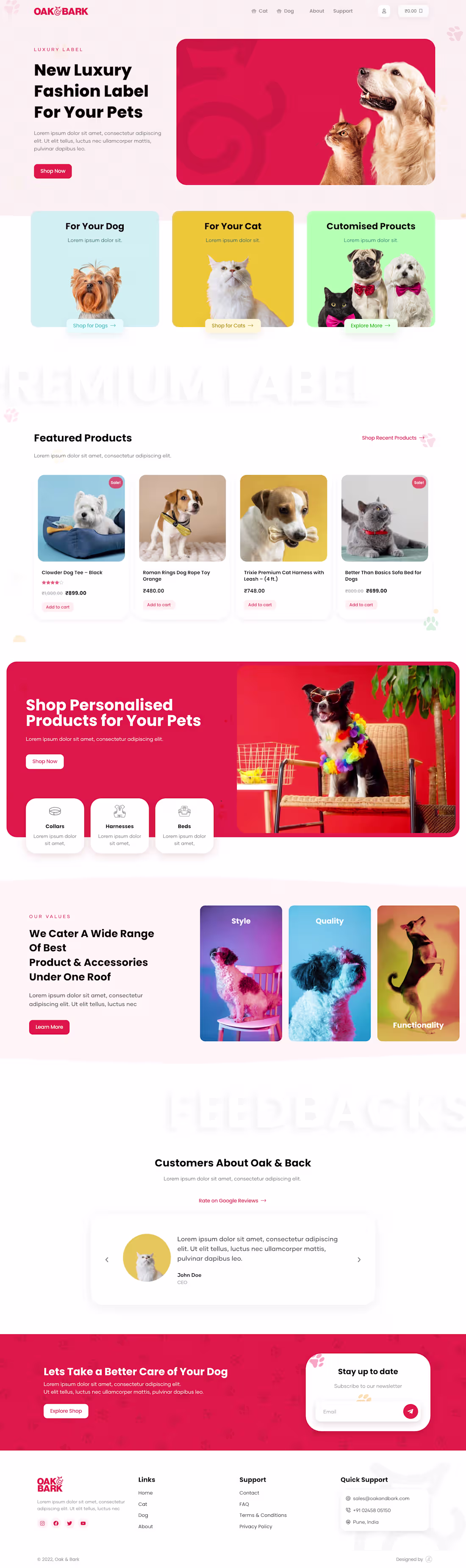 Cover image for Oak & Bark Pet Shop, E-Commerce Website Design