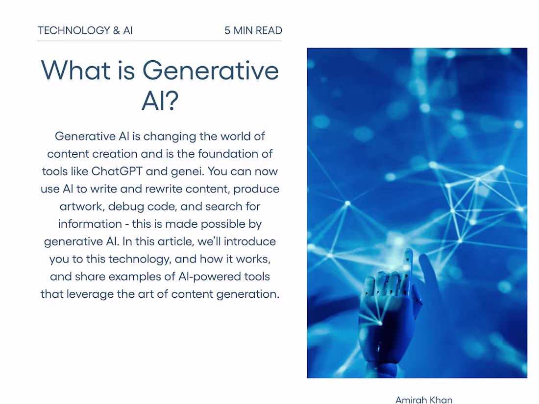 Cover image for Generative AI Articles - genei