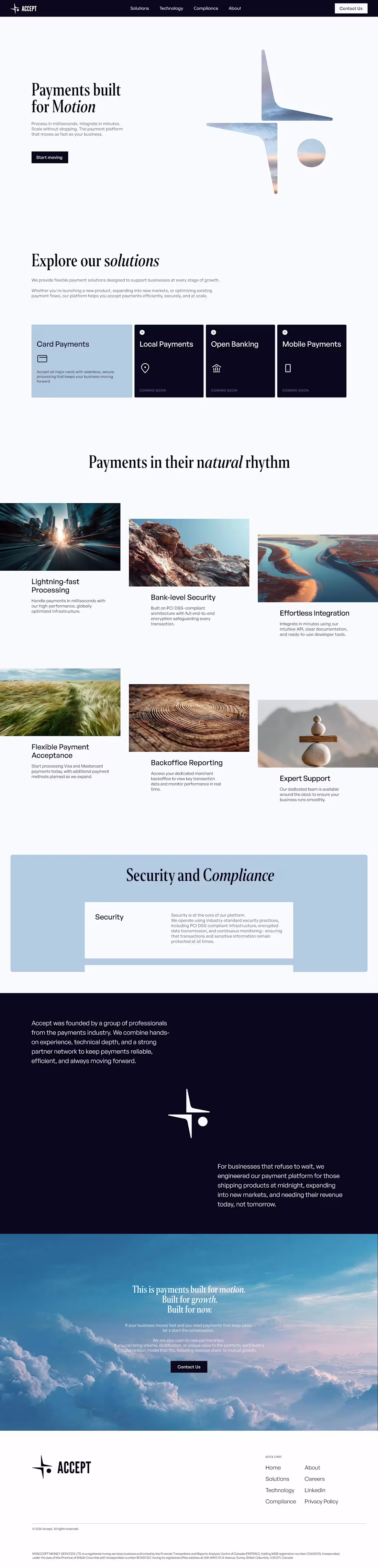 Cover image for Professional landing for payment service