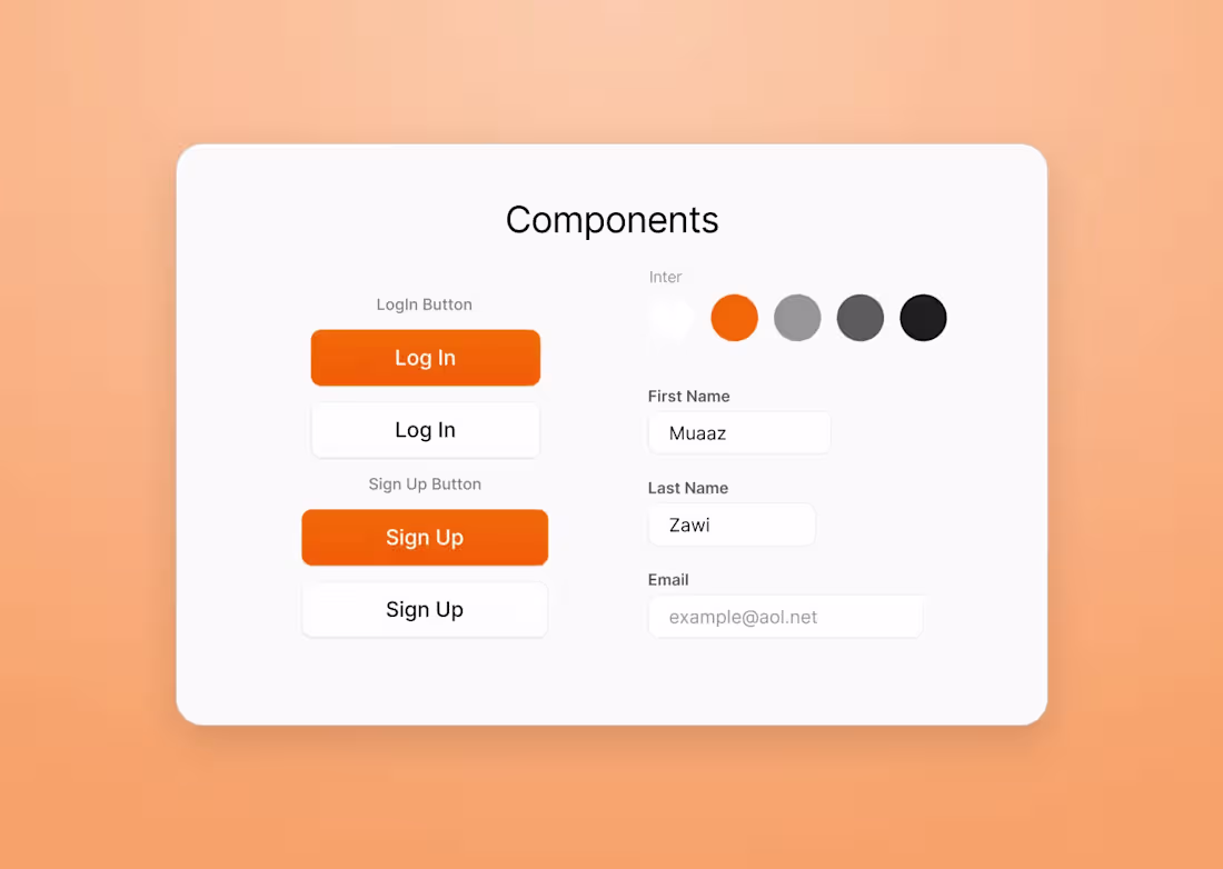 Cover image for Components design for an app