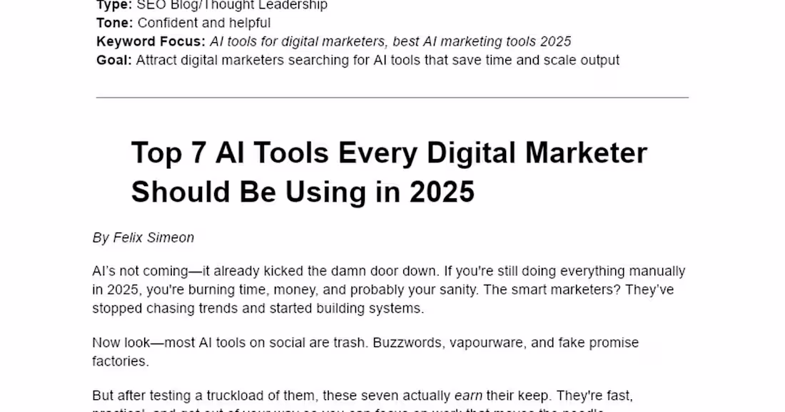 Cover image for Top 7 AI Tools Every Digital Marketer Should Be Using in 2025