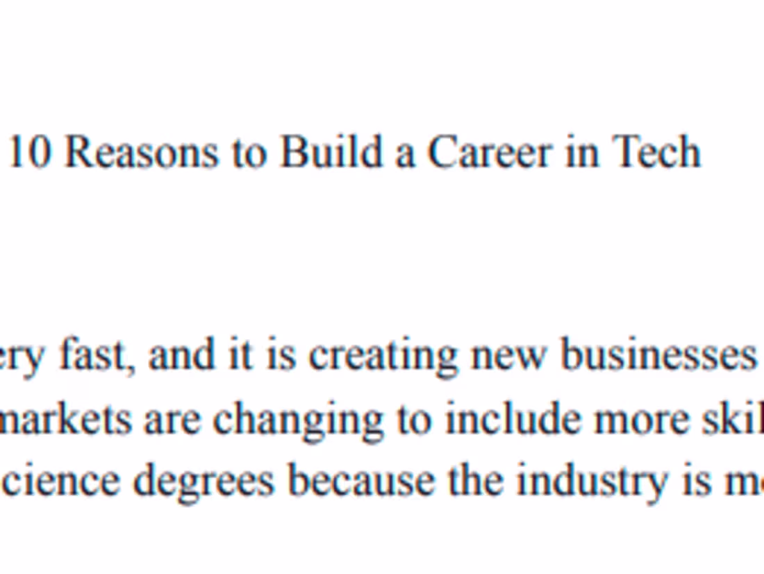 Cover image for Writing - 10 Reasons to Build a Career in Tech