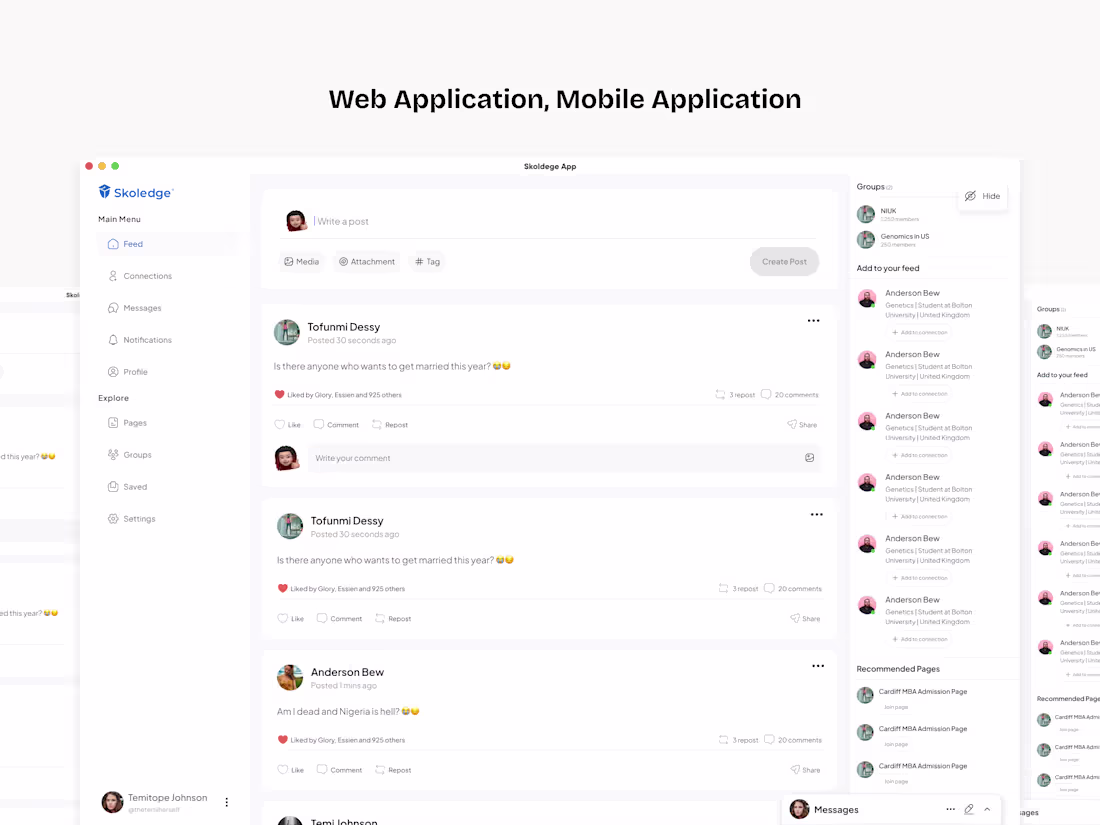 Cover image for Social Media Web App & Mobile App