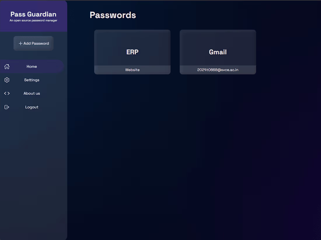 Cover image for Pass Guardian - Password Manager