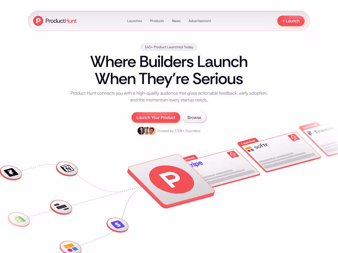 Cover image for Product hunt landing page re-design